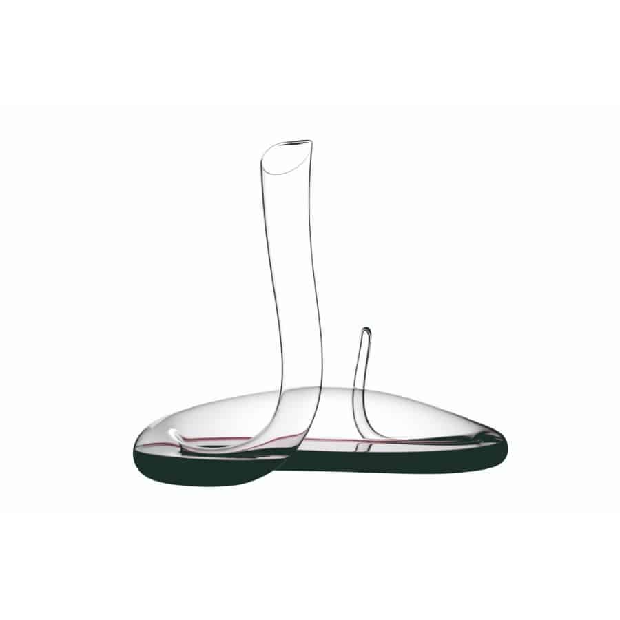 Riedel Decanter Mamba, elegant glass wine decanter with curved design for aerating and serving wine.