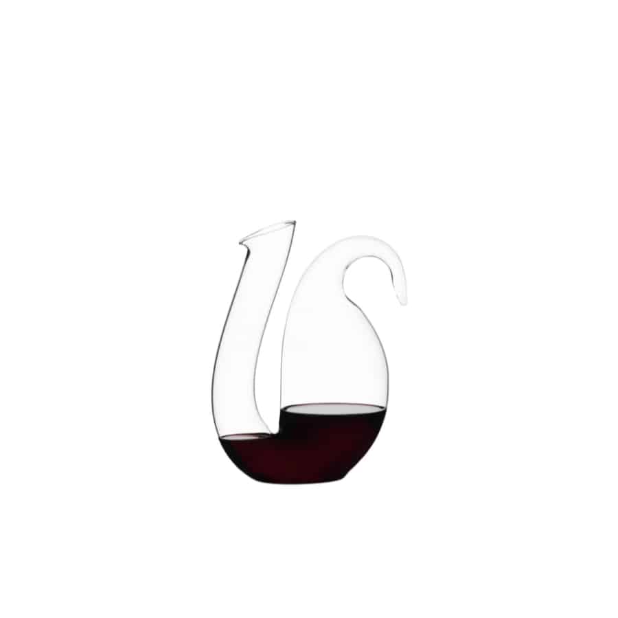 Riedel Ayam decanter with sleek glass design, perfect for aerating and serving wine in an elegant, modern style.