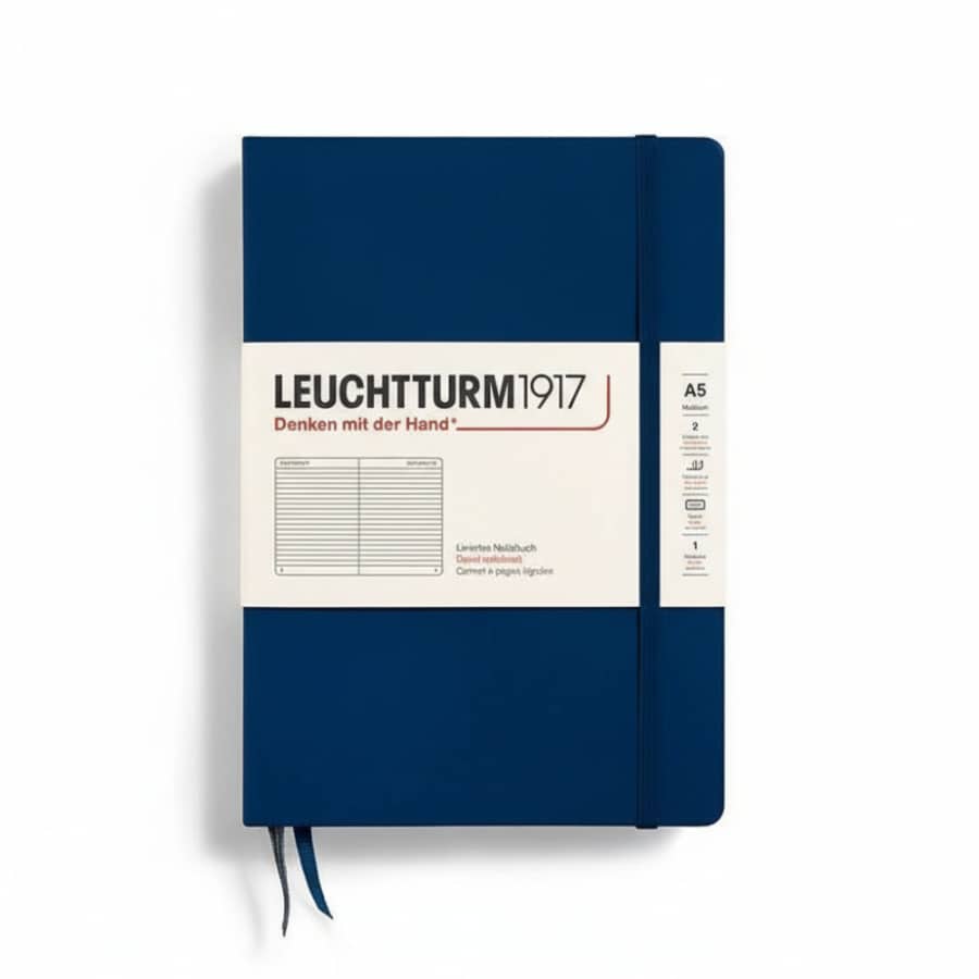 Leuchtturm1917 Medium hardcover dotted notebook with 251 numbered pages, A5 size, ideal for journaling and note-taking.