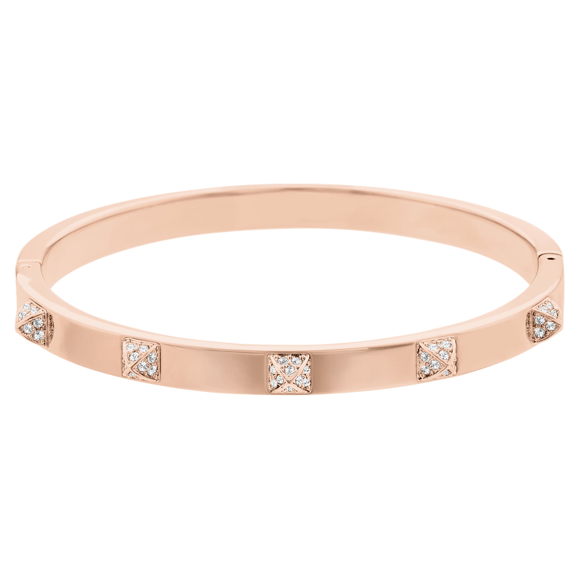 Swarovski Dextera Bangle Pavé with sparkling crystal accents and sleek silver-tone design, stylish jewelry accessory.