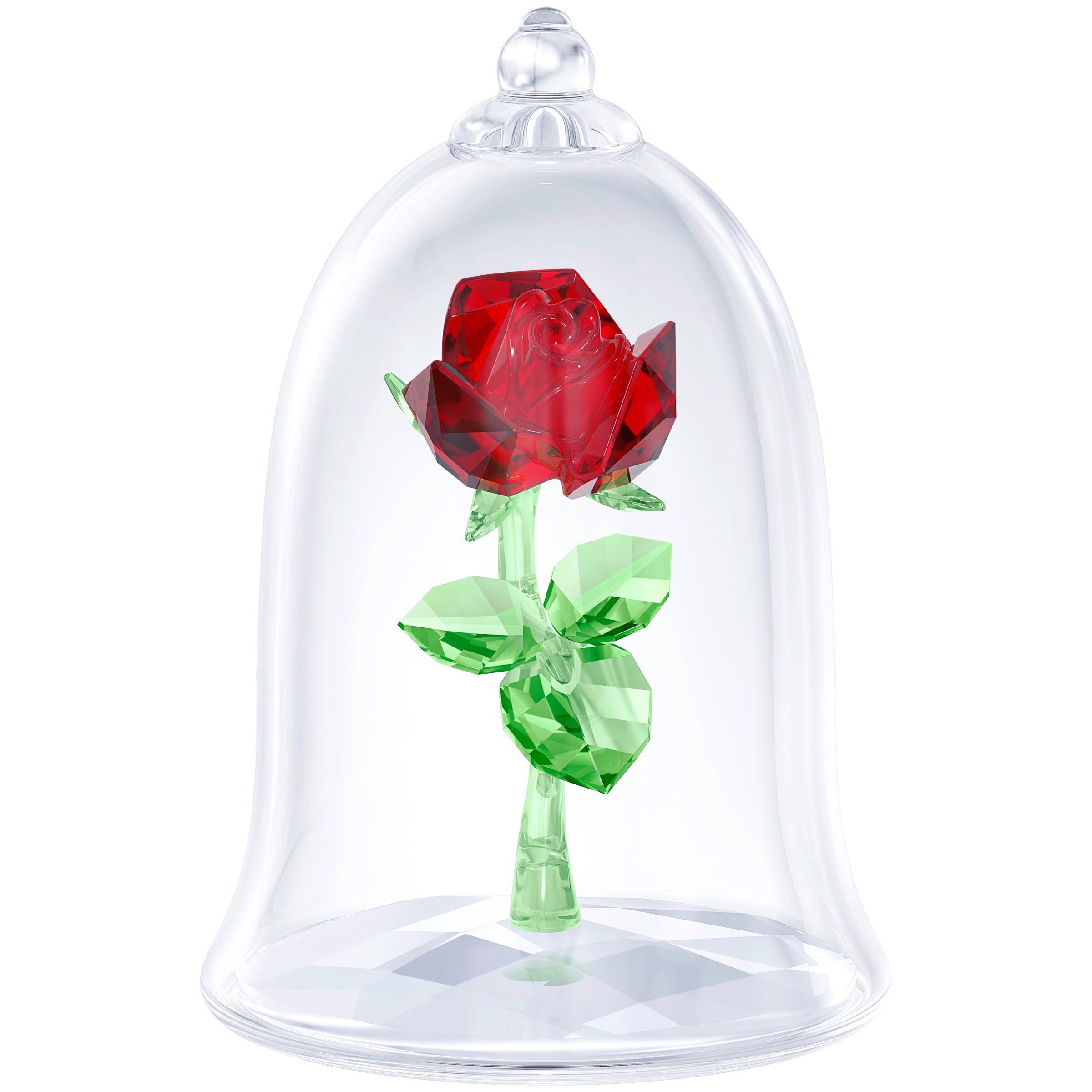 Swarovski Enchanted Rose crystal ornament with detailed rose design and sparkling facets on a clear crystal base.