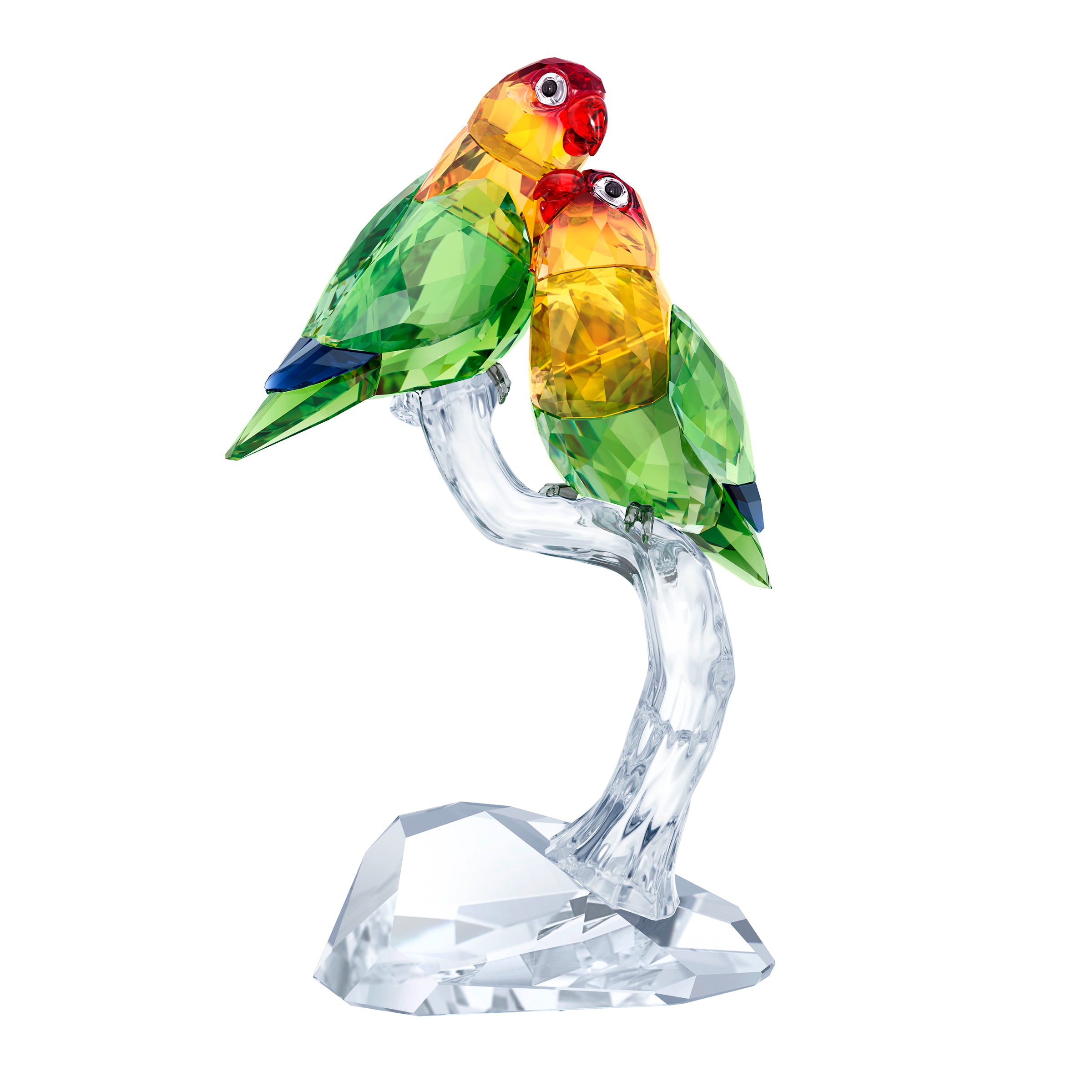Swarovski Lovebirds figurine with sparkling crystal details, featuring two intricately crafted lovebirds perched together.