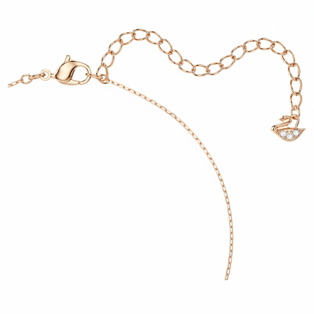 Swarovski Hyperbola necklace with infinity and heart charms in white and mixed metal finish, elegant jewelry accessory