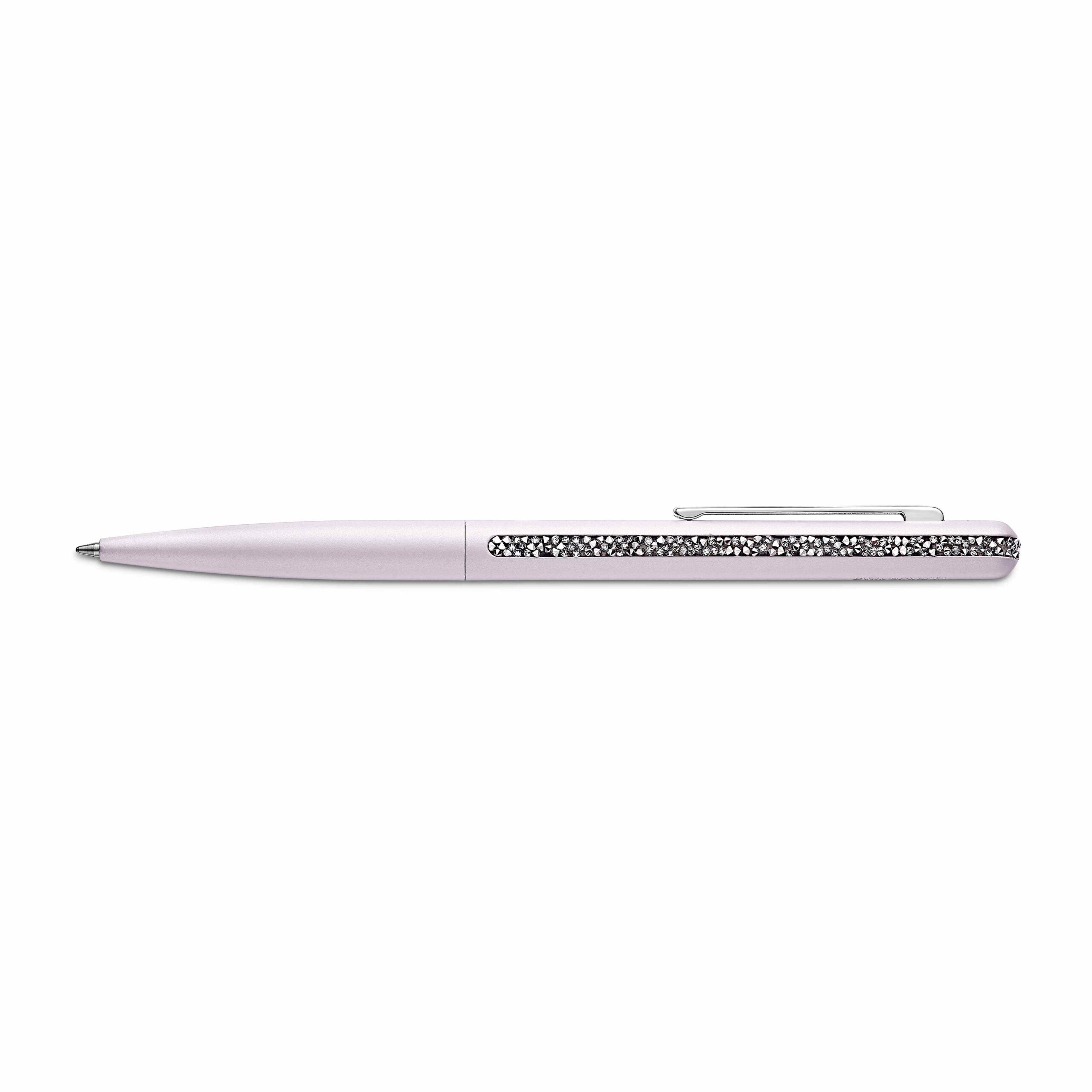 Swarovski Crystal Shimmer ballpoint pen in V Rose with sparkling crystal accents and sleek silver finish.
