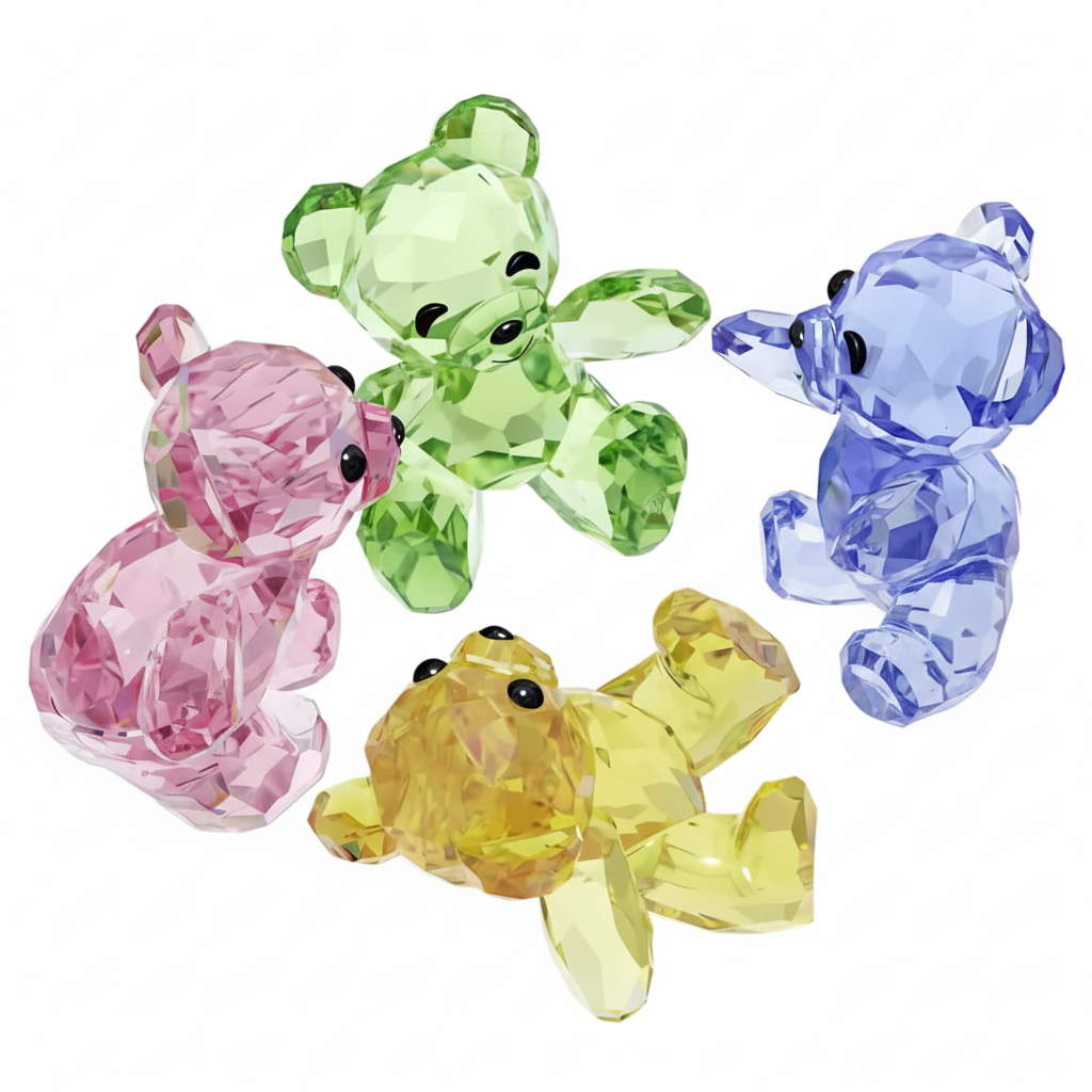 Swarovski Kris Bear Anniversary Set featuring two crystal bear figurines with engraved anniversary design and sparkling details.