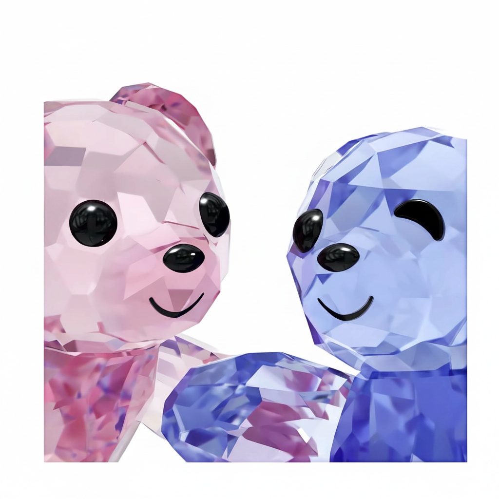 Swarovski Kris Bear Anniversary Set featuring a crystal bear figurine with engraved anniversary details and elegant packaging.