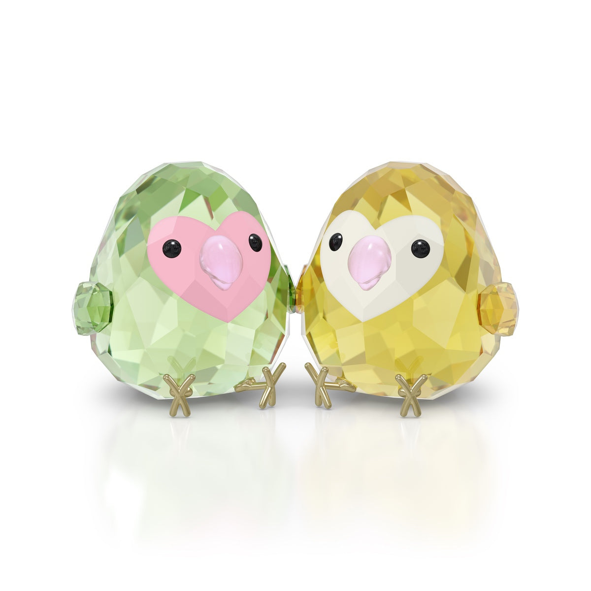 Swarovski All You Need Are Birds love bird couple figurine with sparkling crystal details, showcasing a romantic love scene.