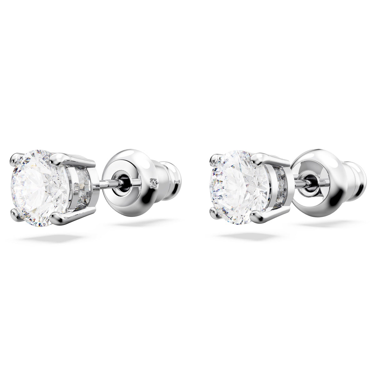 Swarovski Matrix tennis jewelry set with round-cut white stones and rhodium-plated finish, elegant and sparkling for special occasions.