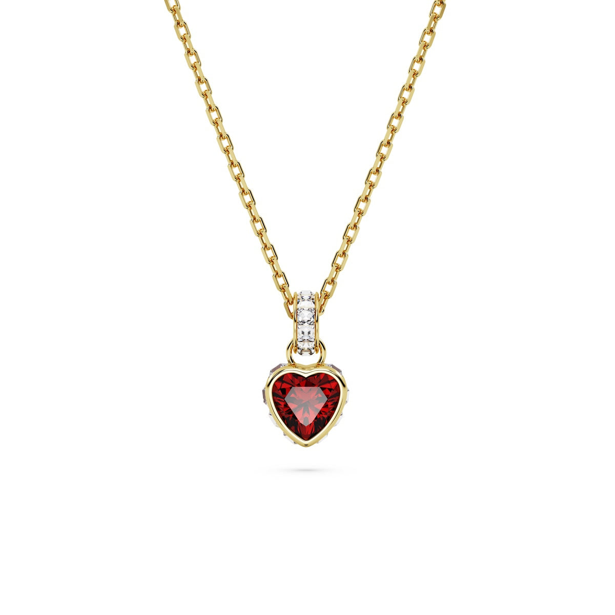 Swarovski Chroma Heart pendant in red with gold-tone plating, featuring a sparkling crystal heart design.