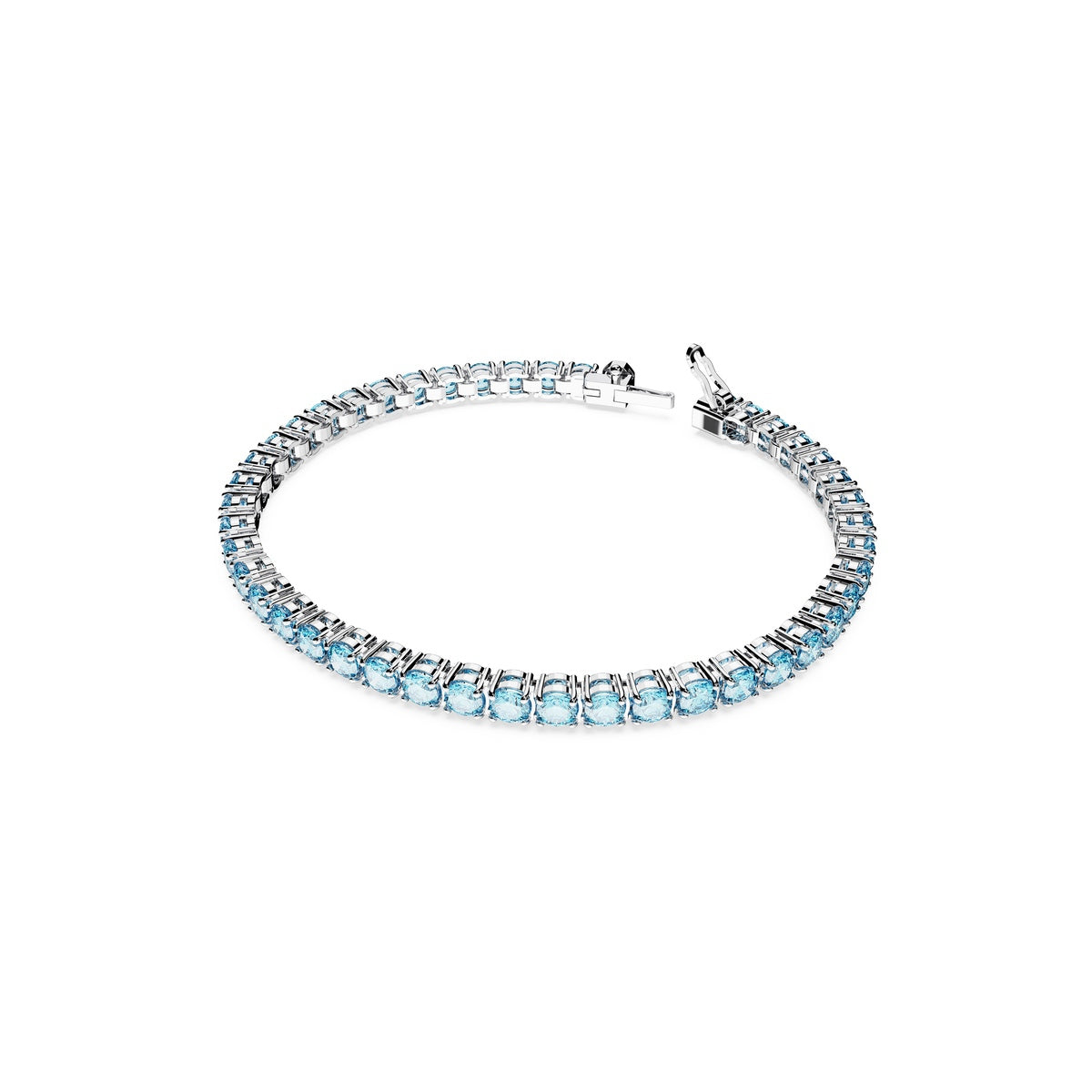Swarovski Matrix Tennis Bracelet with round cut crystals and silver-tone chain, elegant jewelry for special occasions