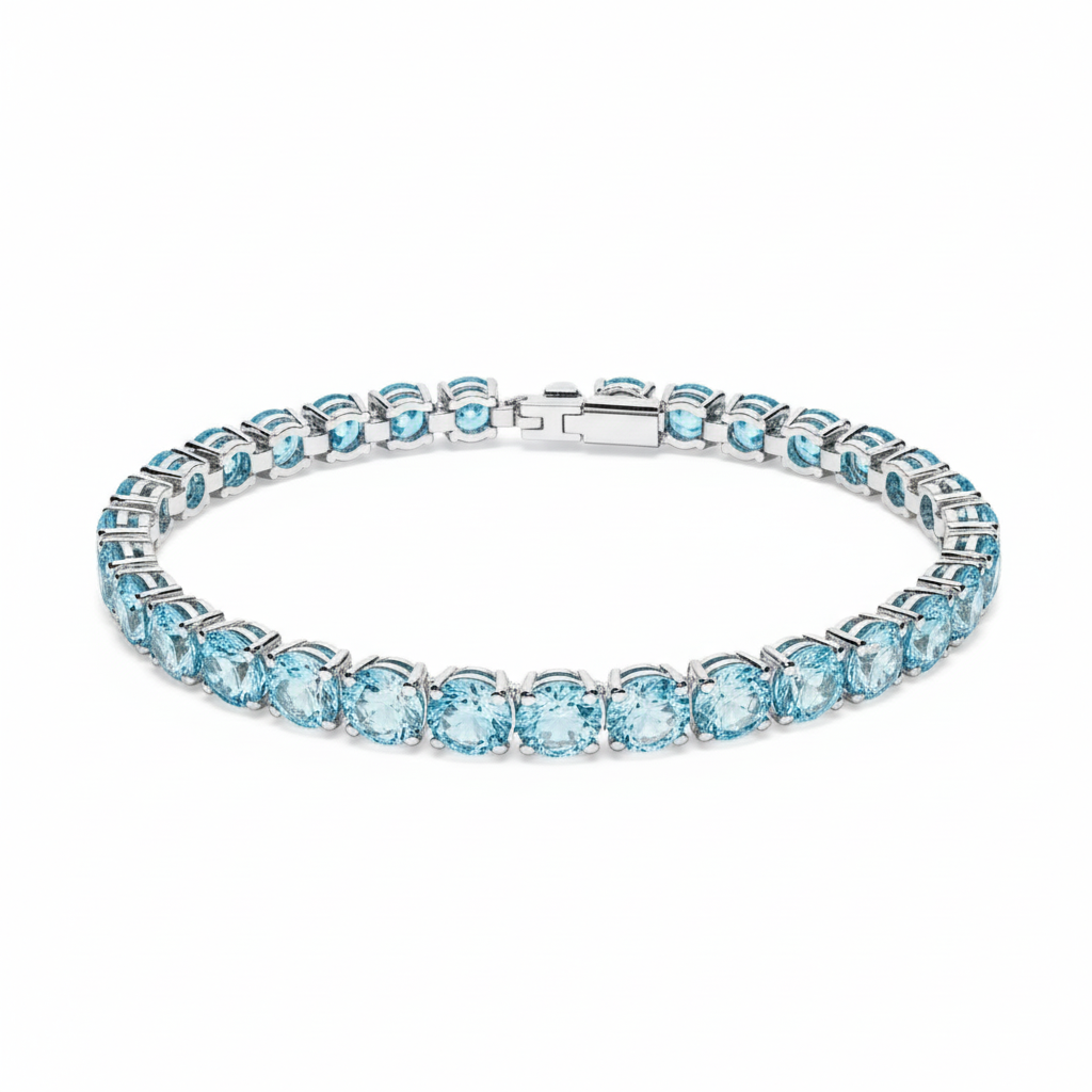 Swarovski Matrix Tennis Bracelet with round cut crystals, silver-tone chain and elegant design for sophisticated jewelry style.