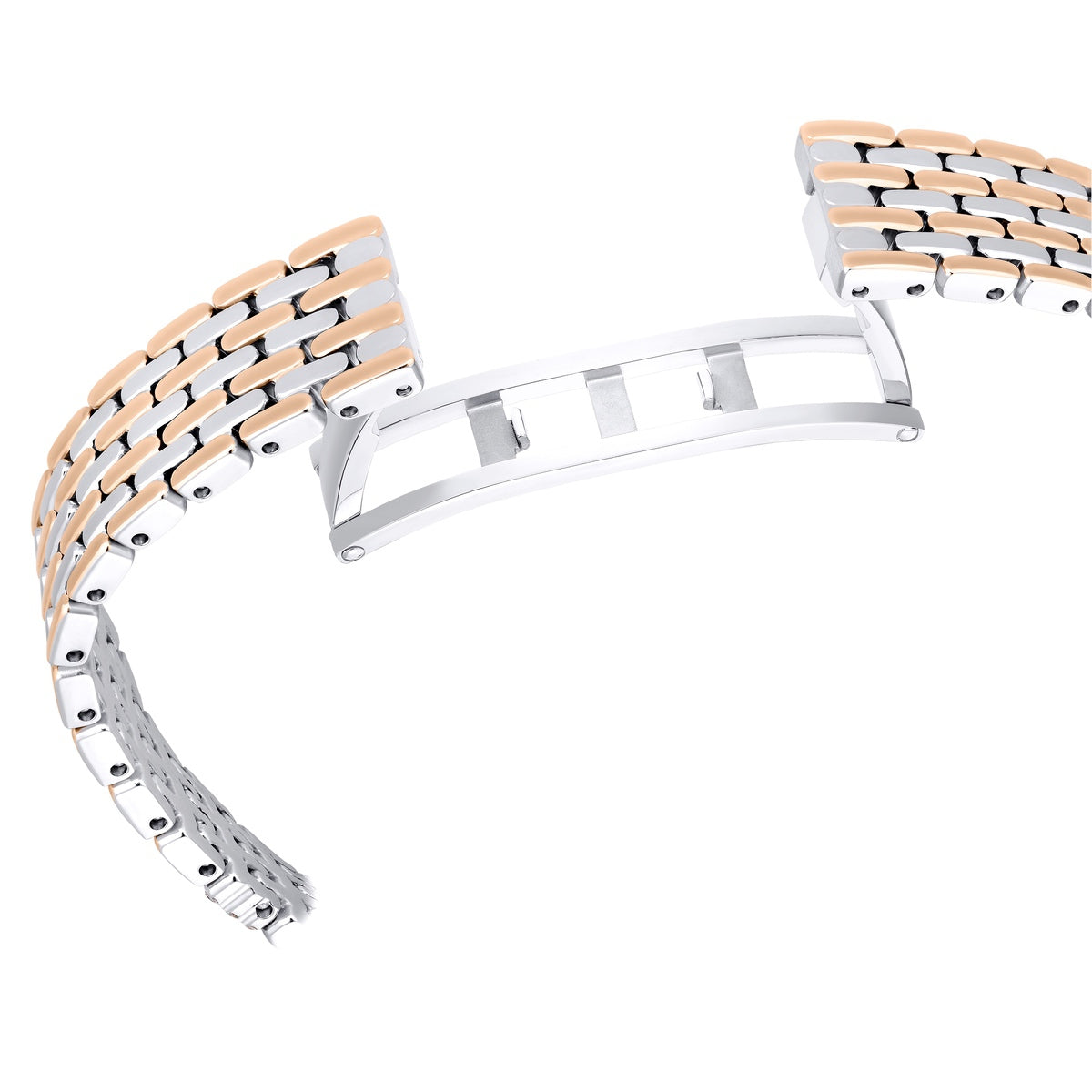 Swarovski Attract Swiss Made watch with rose-plated case, pavé crystal bracelet, and elegant design.