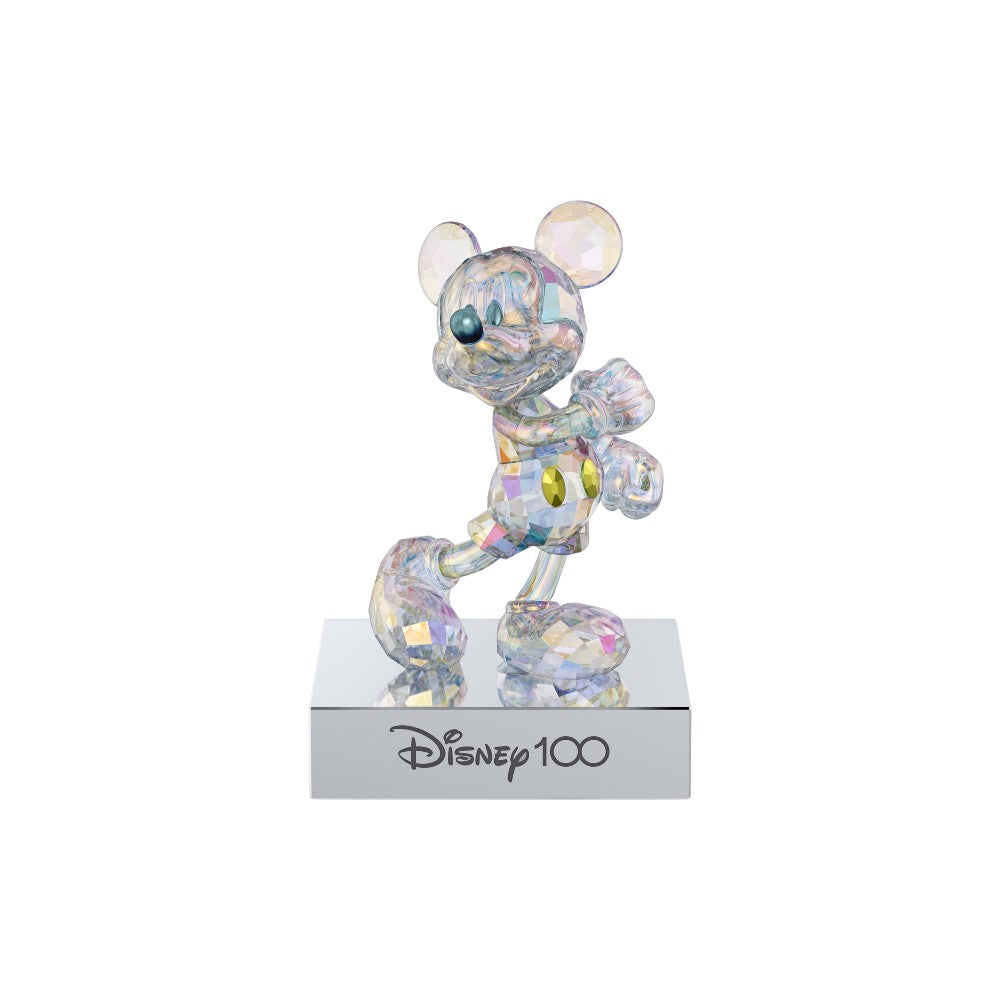 Swarovski Disney Mickey Mouse ornament with sparkling crystal details, featuring Mickey Mouse in a classic pose.