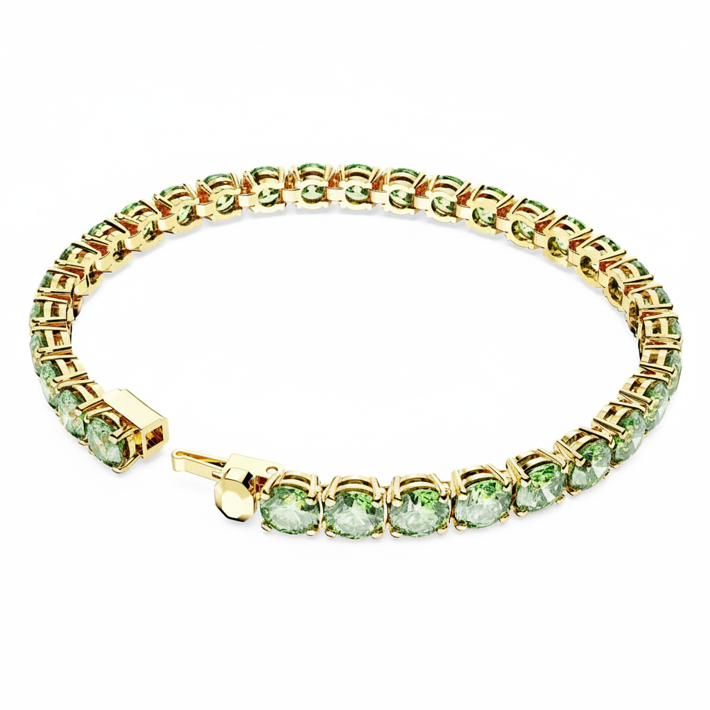 Swarovski Matrix Tennis Bracelet with round cut crystals featuring a sleek, elegant design and sparkling gemstone details.