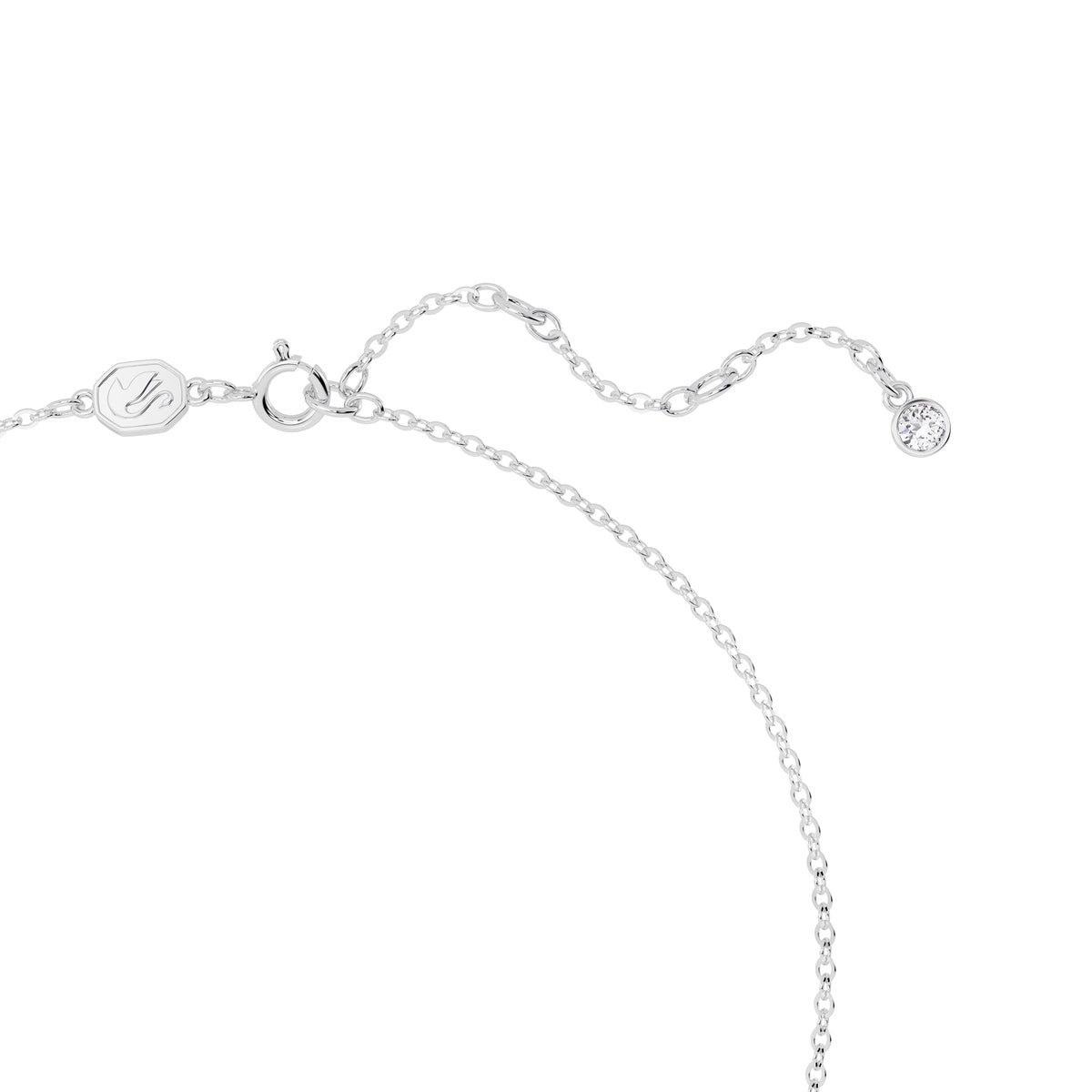 Swarovski Volta bow earring and necklace set with white and rhodium plating, featuring sparkling crystal accents and elegant design.