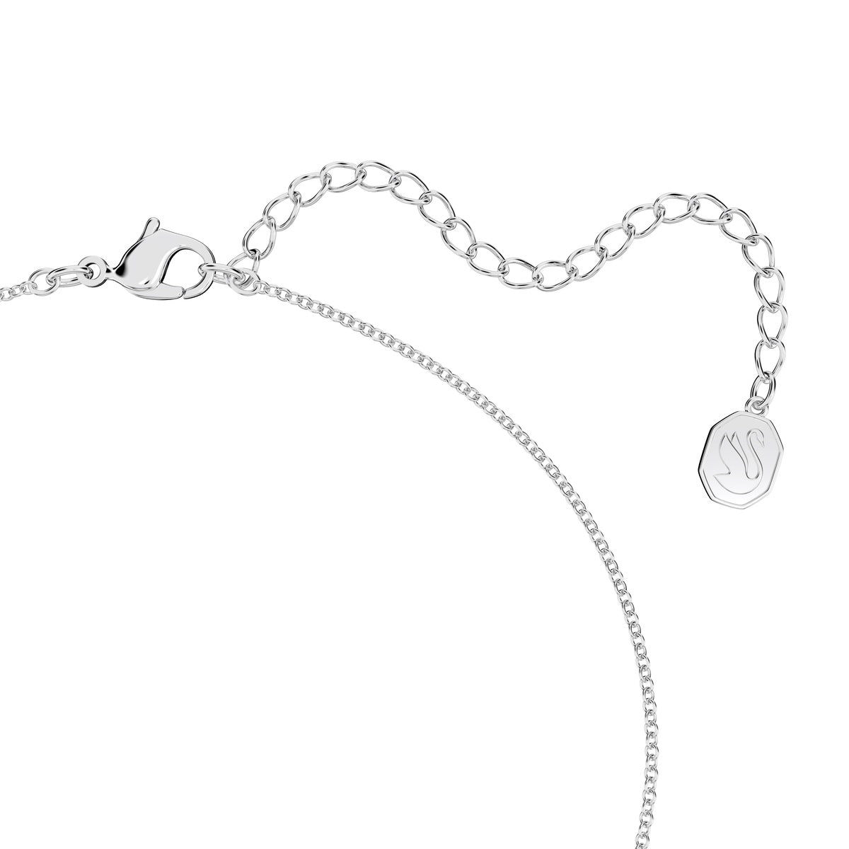 Swarovski Idyllia Lilia Y necklace featuring a blue butterfly pendant with rhodium-plated chain and elegant design.