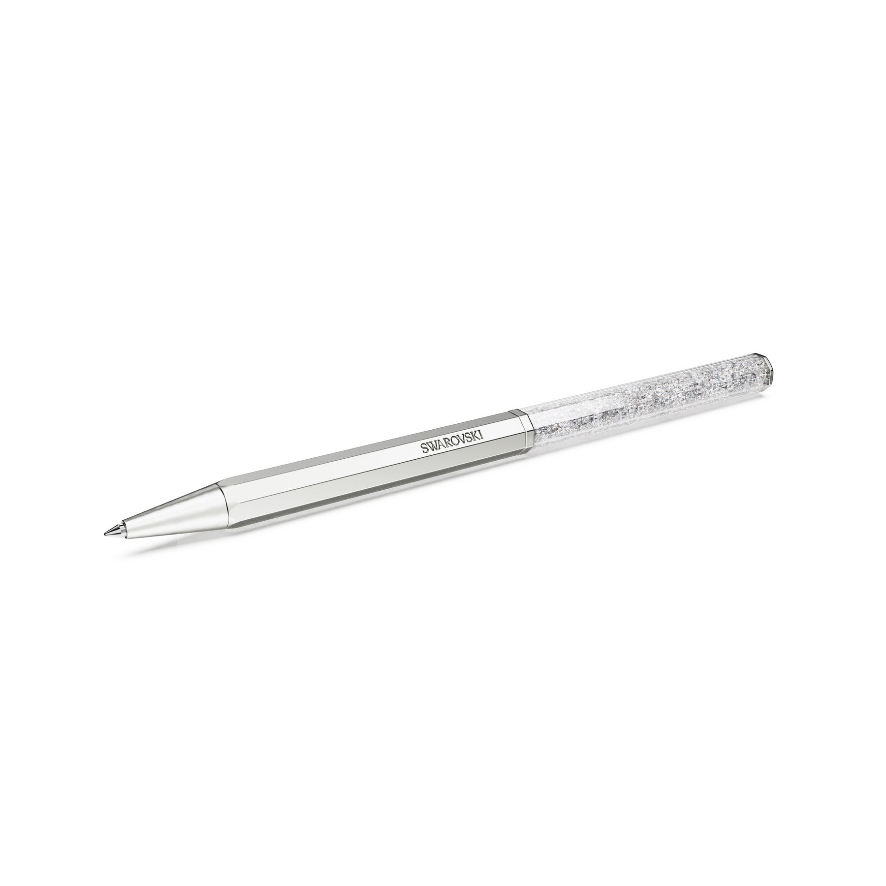 White Swarovski Crystalline Ballpoint Pen with sparkling crystal accents and sleek design.