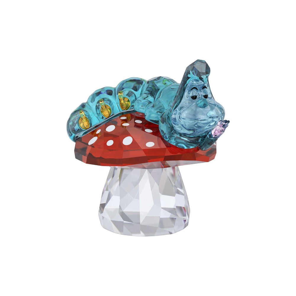 Swarovski Alice in Wonderland Caterpillar crystal figurine with colorful, faceted details and intricate craftsmanship.