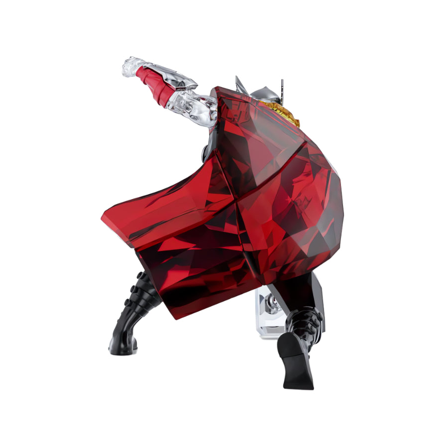 Swarovski Marvel Thor crystal figurine featuring Thor with a hammer, detailed craftsmanship, and sparkling finish.