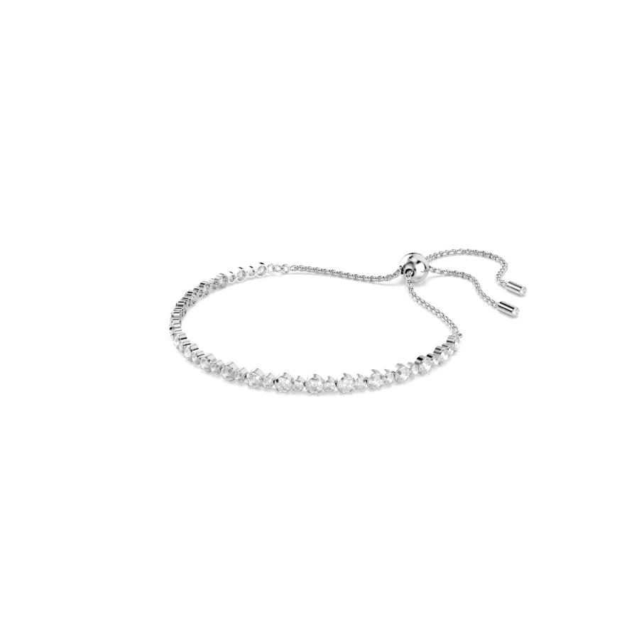 Swarovski Matrix tennis bracelet with sparkling crystal stones and silver-tone links, elegant jewelry for special occasions
