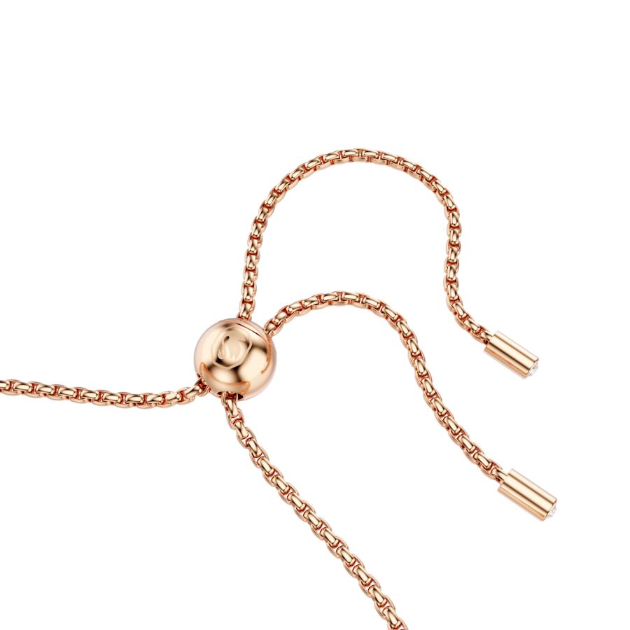 Swarovski Matrix tennis bracelet featuring sparkling crystal beads and a sleek silver-tone design on a white background.