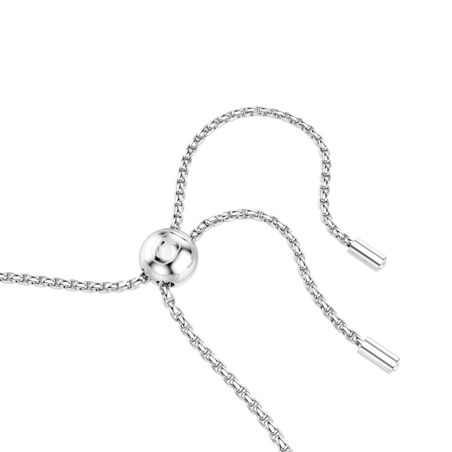Swarovski Matrix tennis bracelet with sparkling clear crystals and silver-tone metal links, elegant jewelry accessory