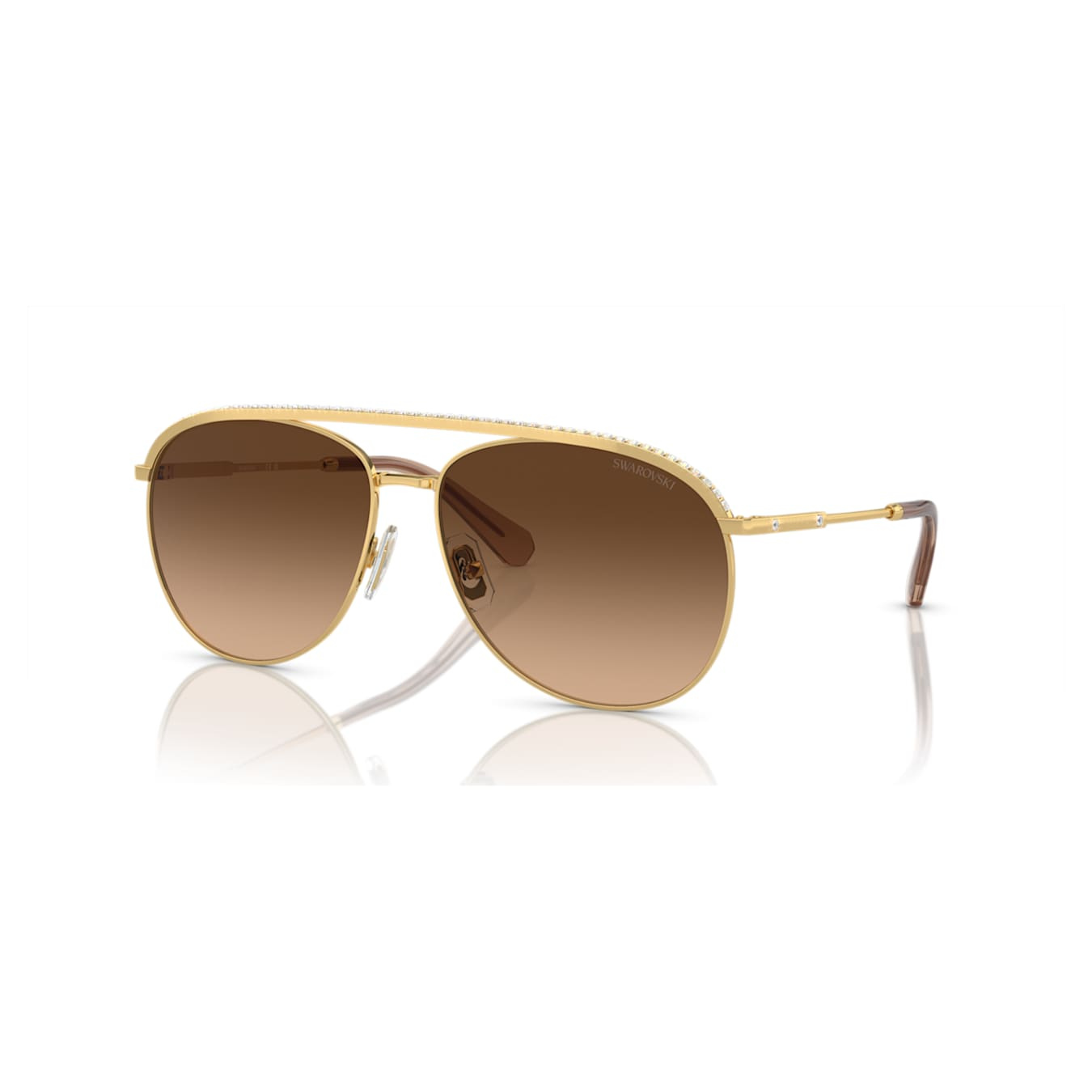 Swarovski Orbita SK7005EL brown sunglasses with rounded frames and tinted lenses, stylish and elegant accessory.