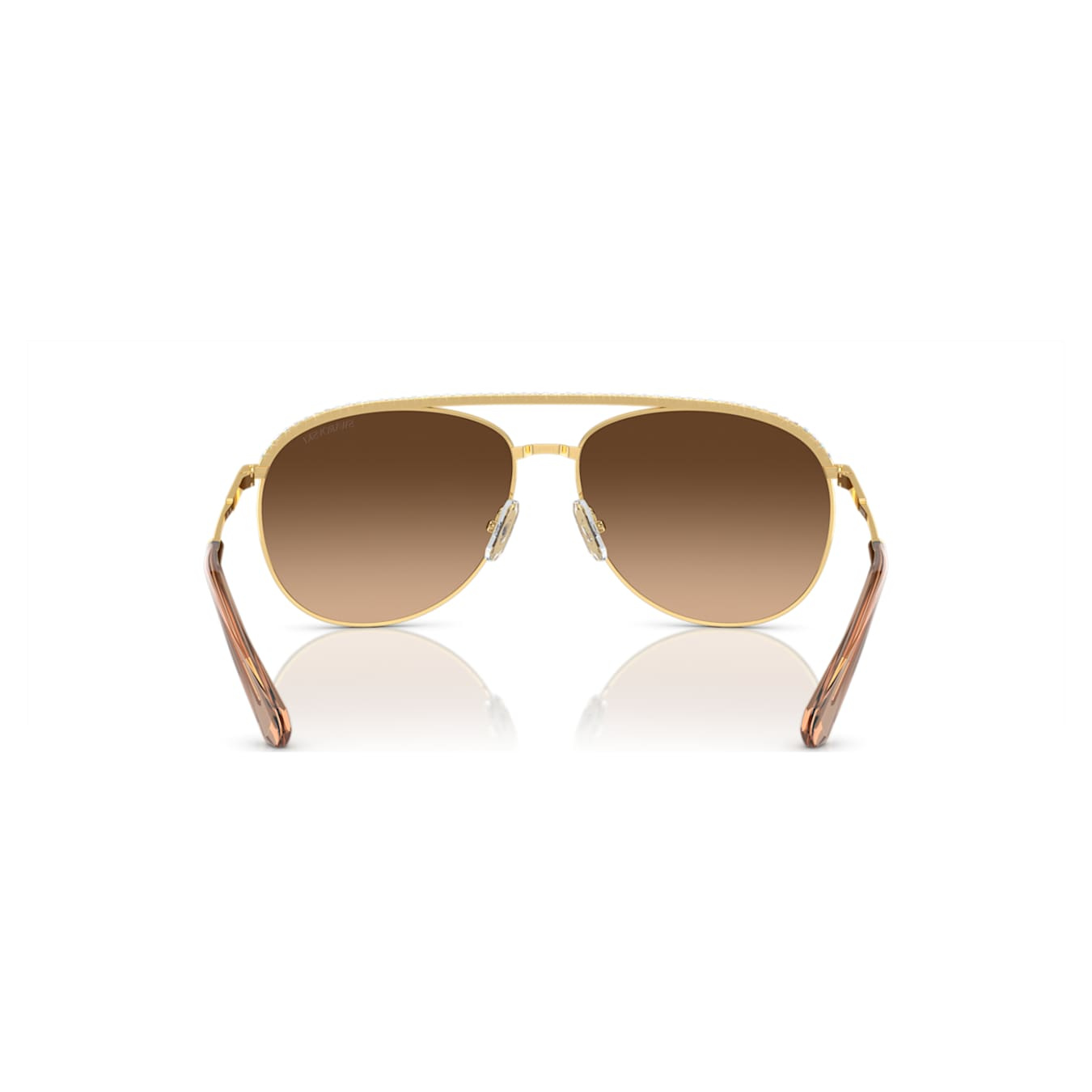 Swarovski Orbita SK7005EL brown sunglasses with rounded frames and crystal details, stylish eyewear for women.