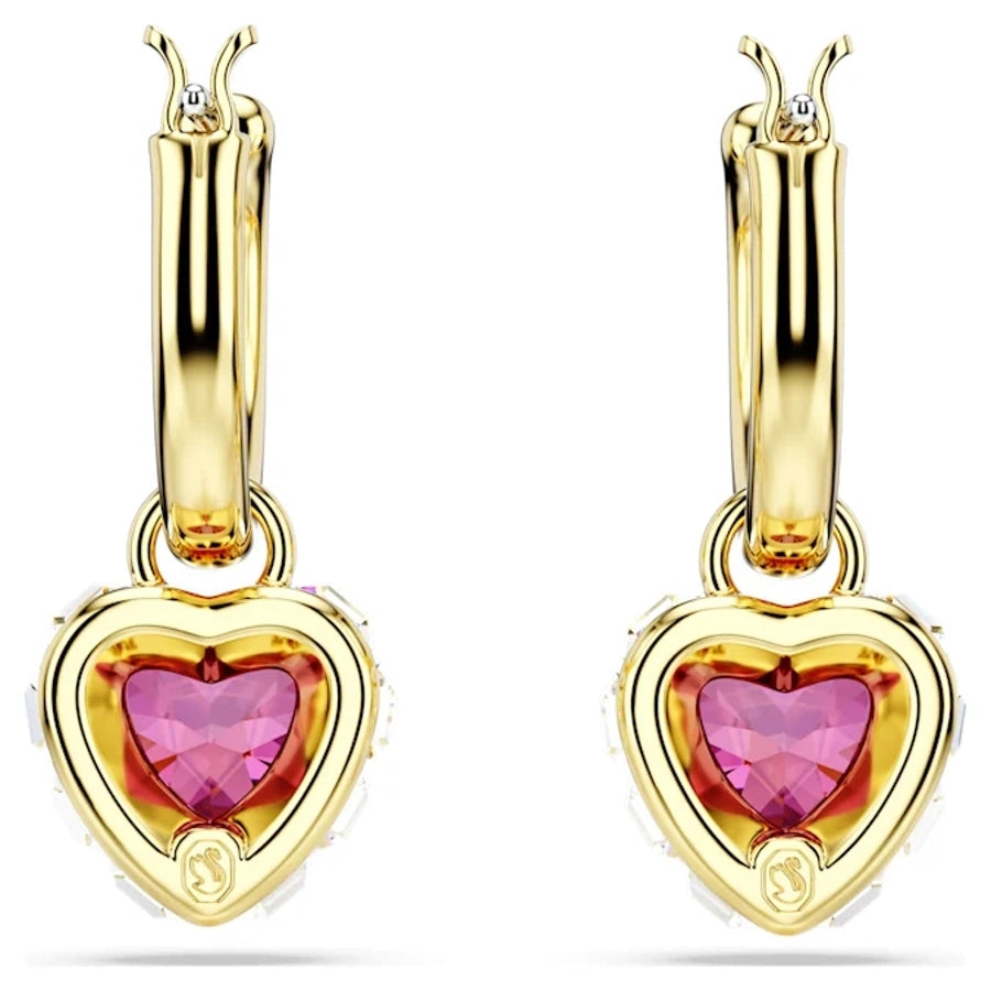 Swarovski Chroma Drop Earrings featuring colorful crystal drops with silver-tone hooks, elegant and sparkling jewelry accessory.
