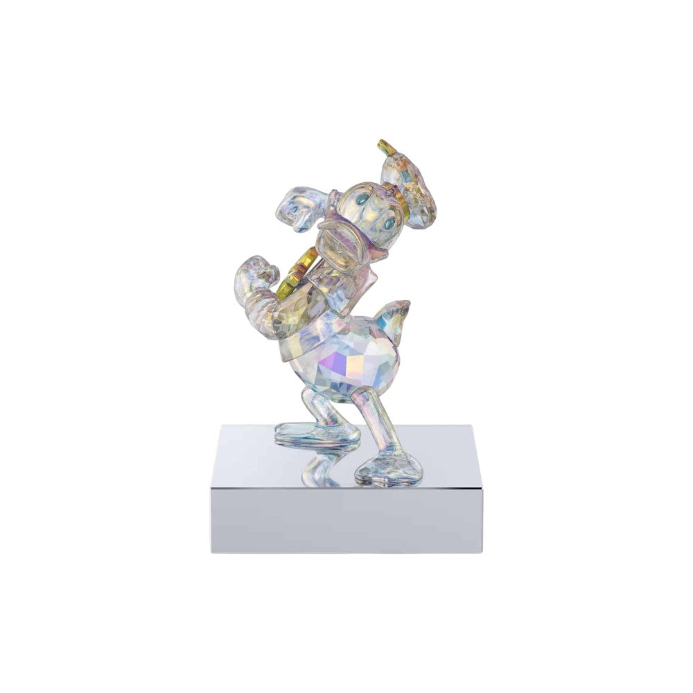 Swarovski Mickey & Friends Donald Disney figurine with sparkling crystal details, featuring Donald Duck character from Swarovski.