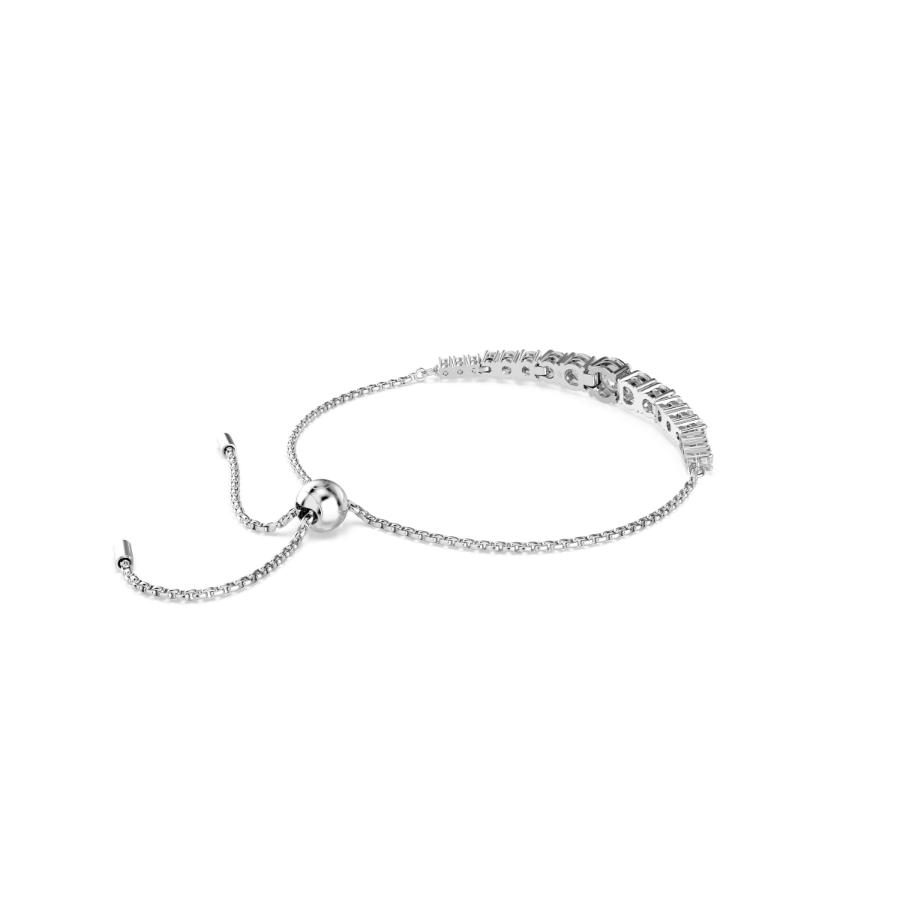 Swarovski Matrix bracelet featuring sparkling crystal beads and a sleek silver clasp on a white background.