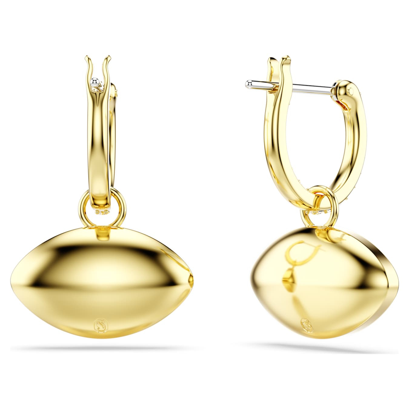 Swarovski Symbolica Drop Earrings with blue evil eye design, gold-tone plated, featuring sparkling crystal accents.