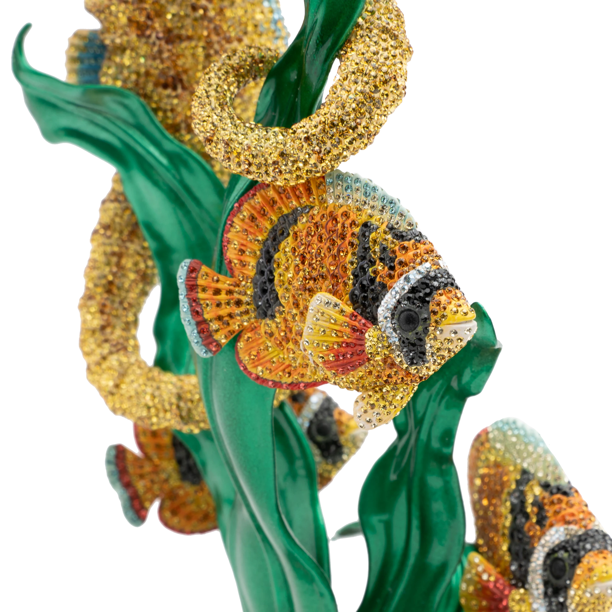 Swarovski Crystal Myriad Hippocampus Kuda figurine with intricate, shimmering design and detailed craftsmanship.