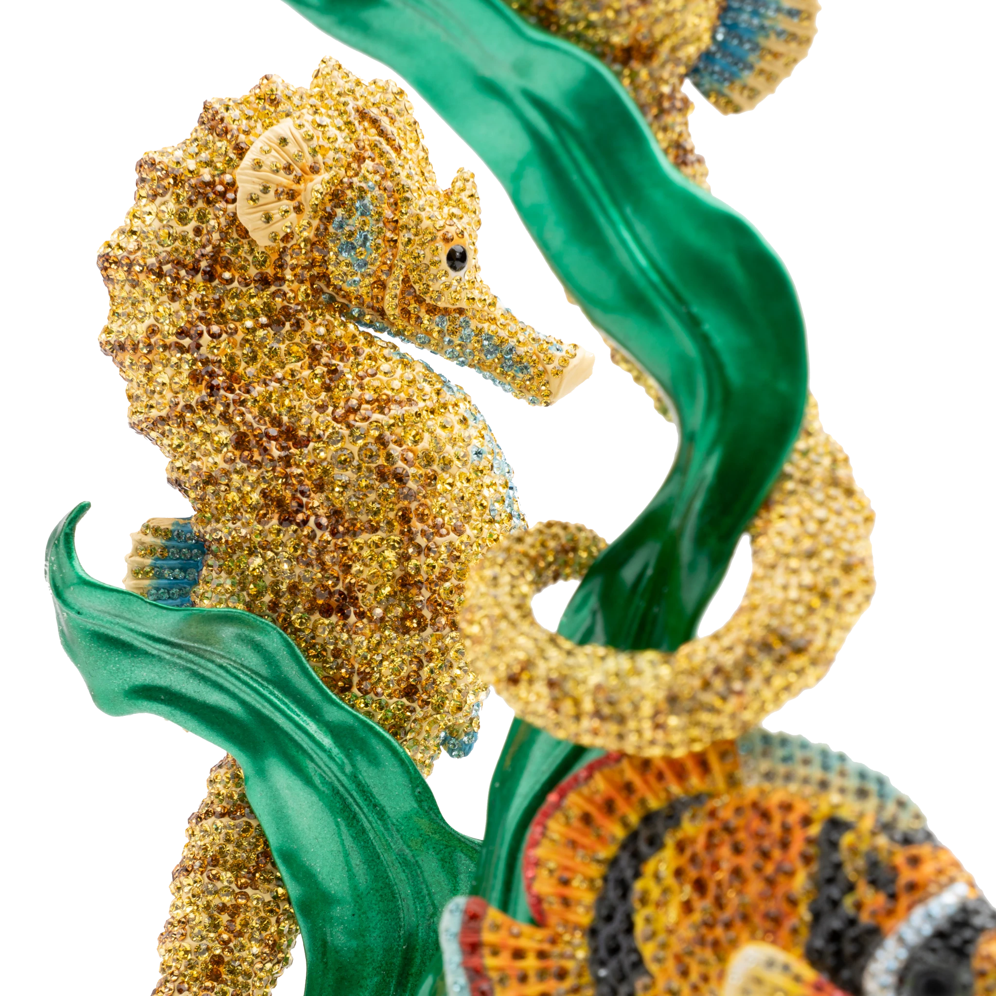 Swarovski Crystal Myriad Hippocampus Kuda figurine, limited edition, featuring intricate blue and clear crystal details.