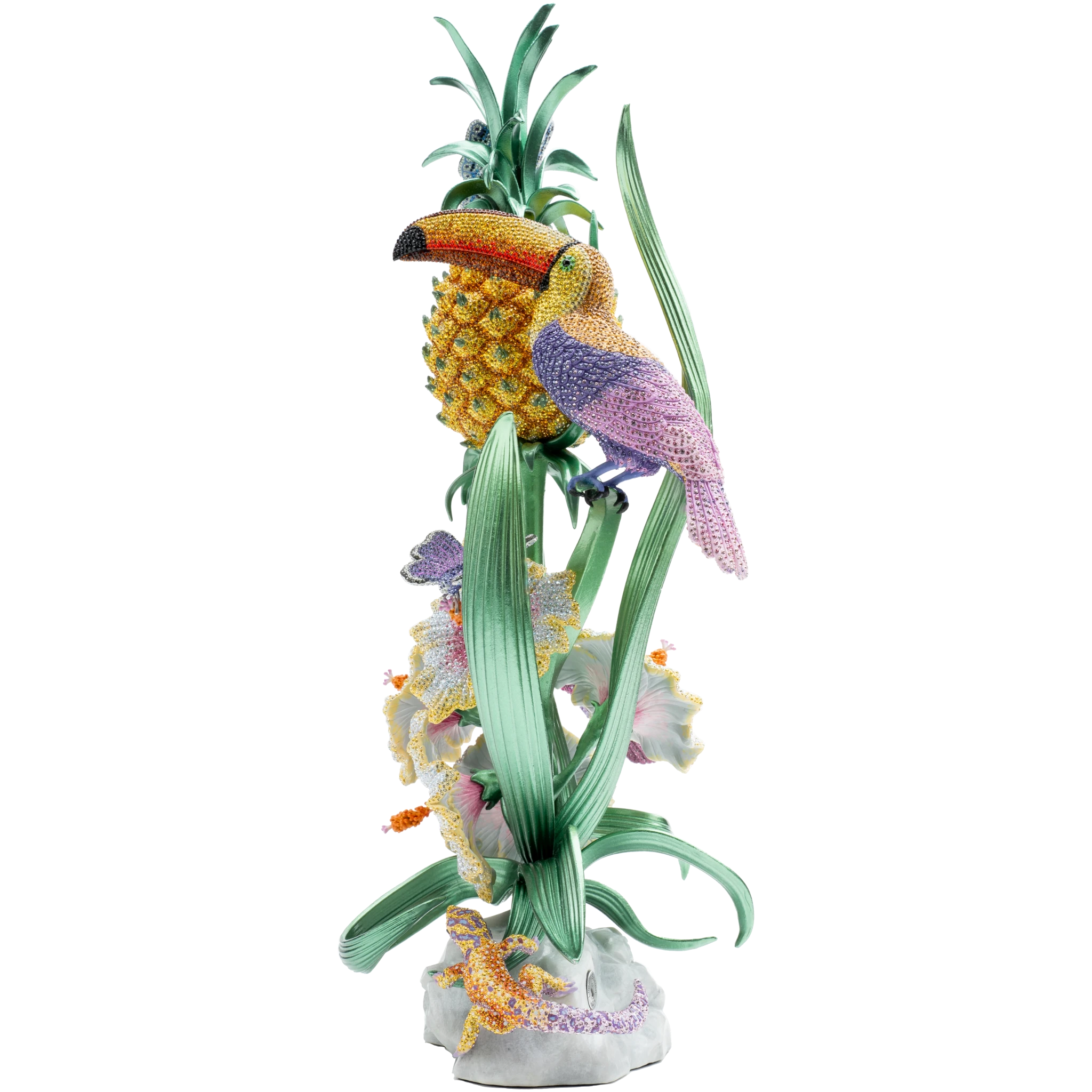 Swarovski Crystal Myriad Tropical Scene limited edition decorative figurine with vibrant tropical design and sparkling crystal details.