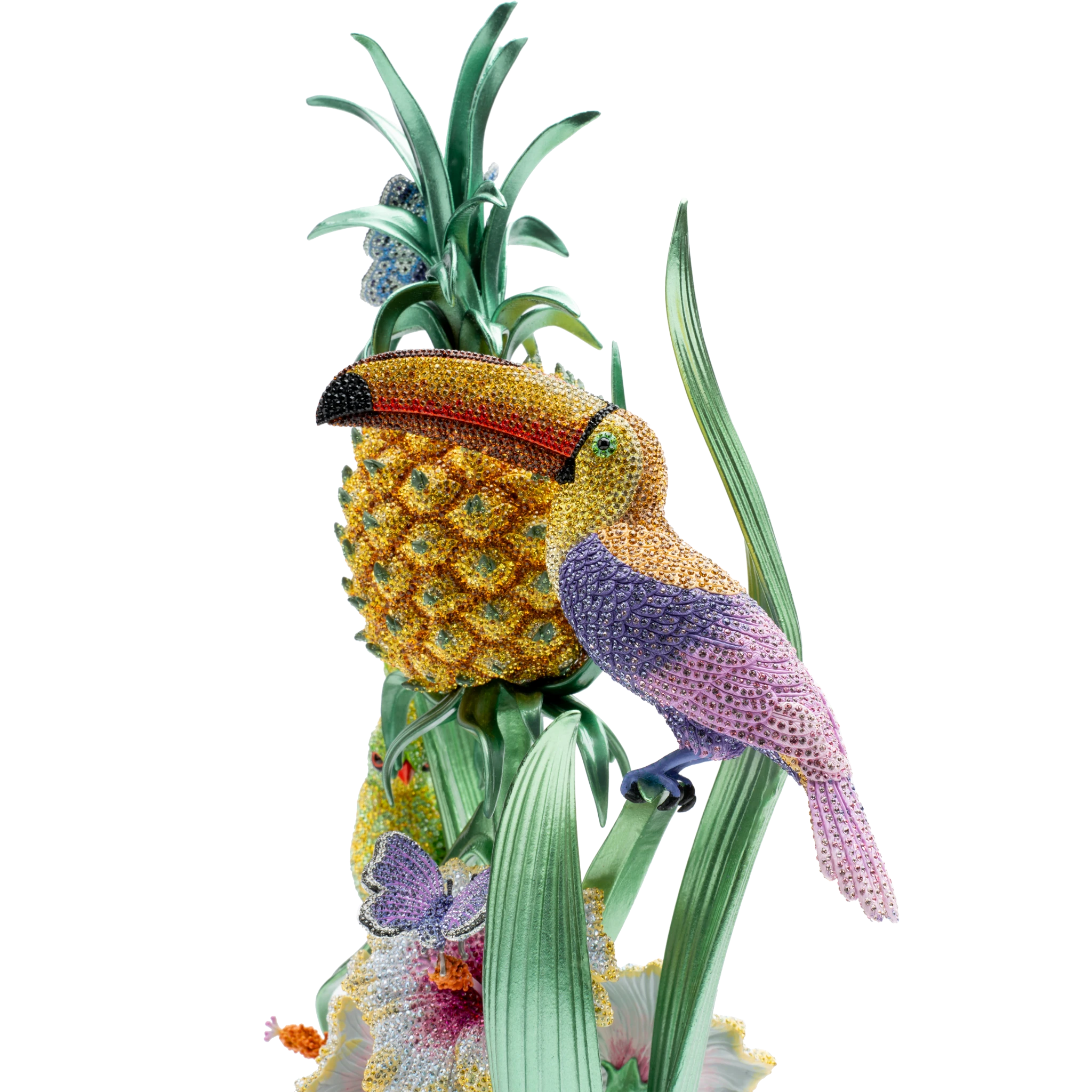 Swarovski Crystal Myriad Tropical Scene limited edition decorative ornament with colorful tropical design and sparkling crystal details.