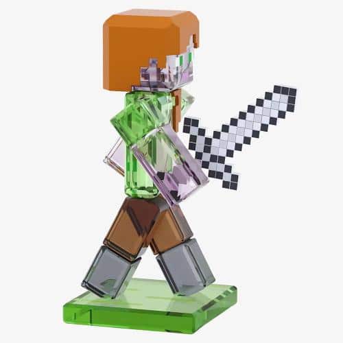Swarovski Minecraft Alex figurine made of crystal, detailed and colorful collectible toy representing the Minecraft character.