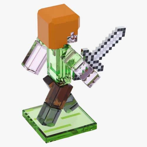 Swarovski Minecraft Alex figurine with detailed crystal craftsmanship, featuring her signature outfit and accessories.