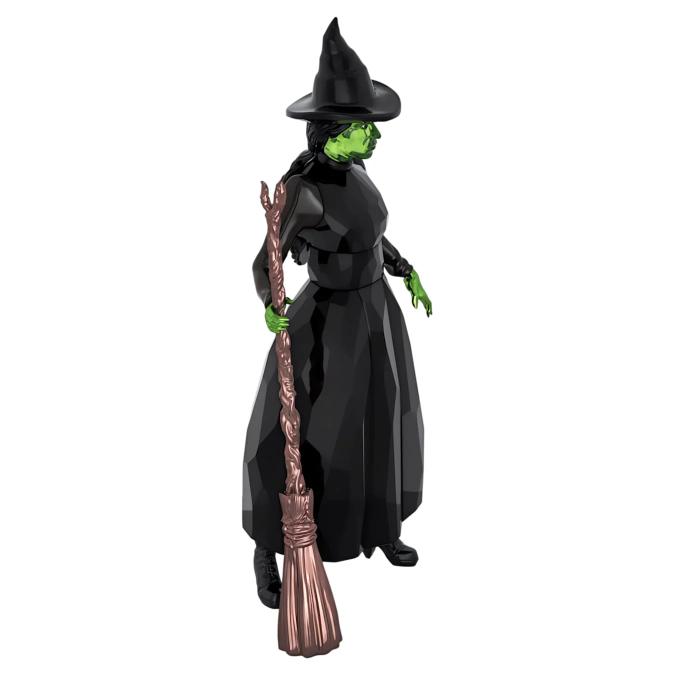 Swarovski Wicked Elphaba Thropp figurine with green and black details, crystal craftsmanship, and intricate design.