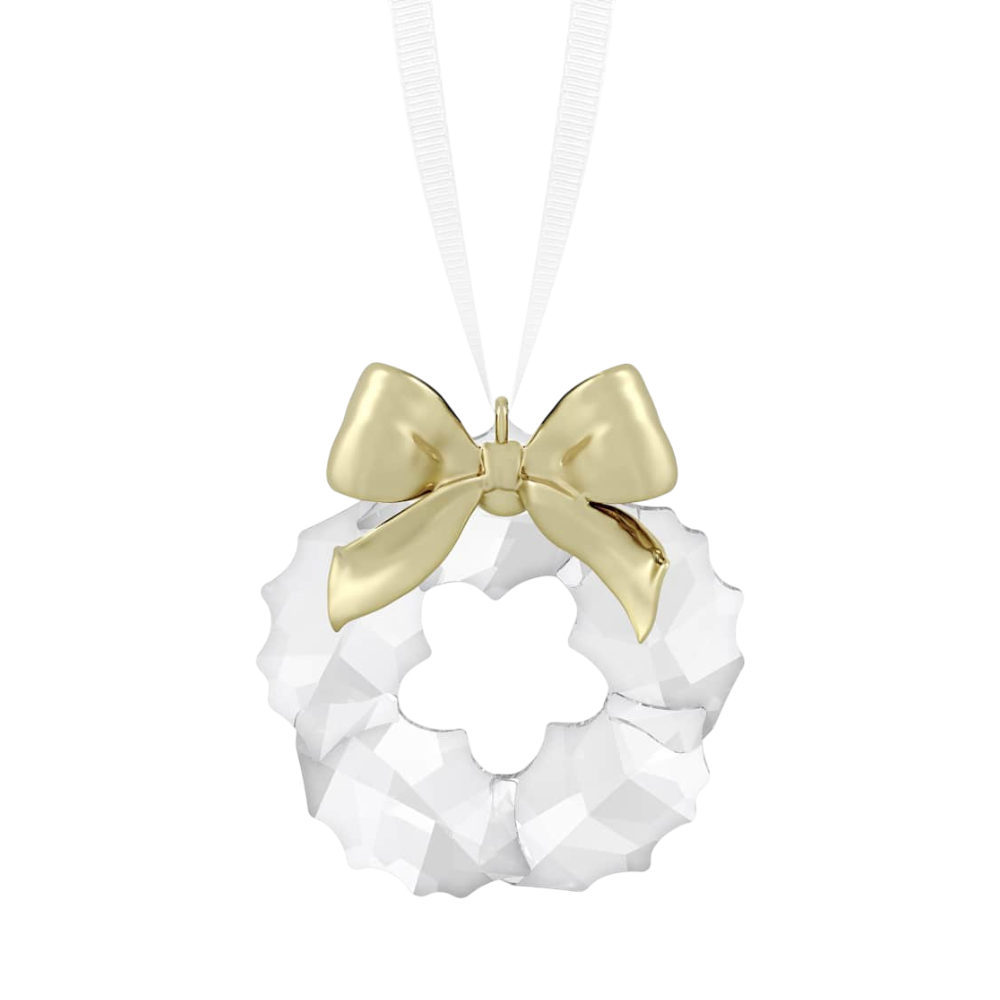 Swarovski Holiday Magic Wreath Ornament with sparkling crystals and festive design, perfect for holiday decorating.