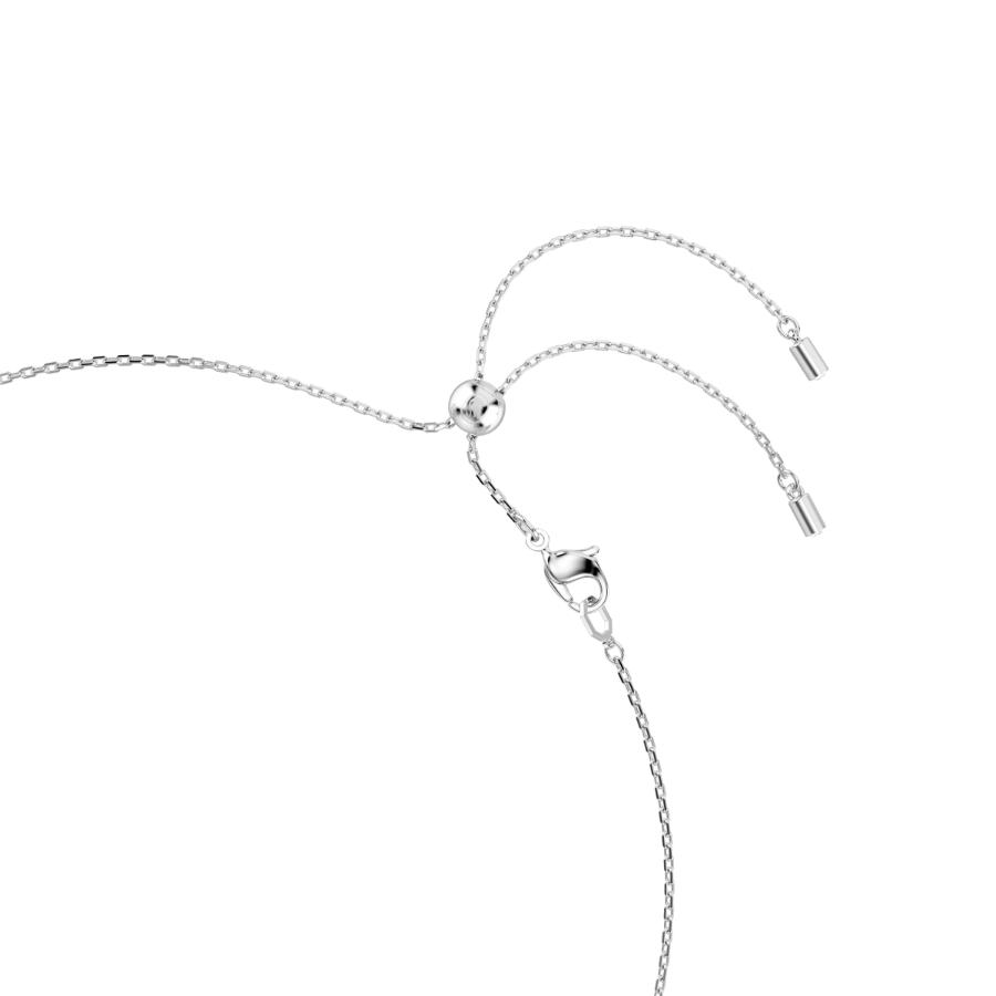 Swarovski Constella necklace with crystal pearl and round cuts, white stones, rhodium-plated jewelry, elegant and sparkling design