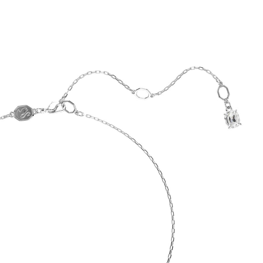 Black Swarovski Swan pendant with rhodium plating, featuring a sleek, elegant design and detailed craftsmanship.