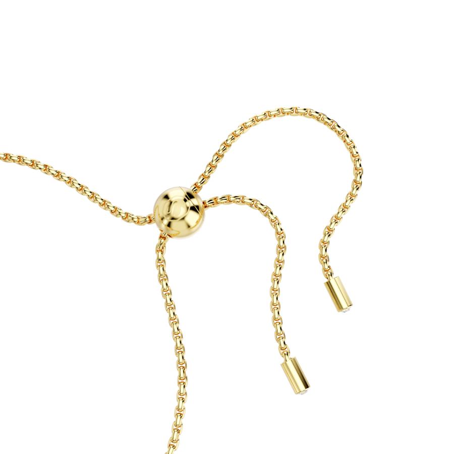 Swarovski Matrix pink bracelet with pear-cut crystals and gold-tone plating, elegant jewelry accessory.