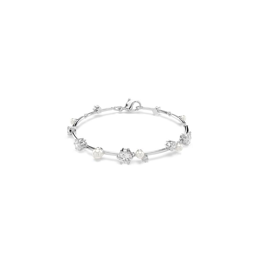 Swarovski Constella Tennis Bracelet featuring sparkling crystal stones on a sleek silver-tone band.