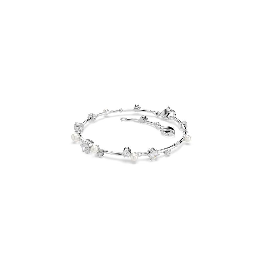 Swarovski Constella tennis bracelet featuring sparkling crystal beads and silver-tone accents on a delicate chain.