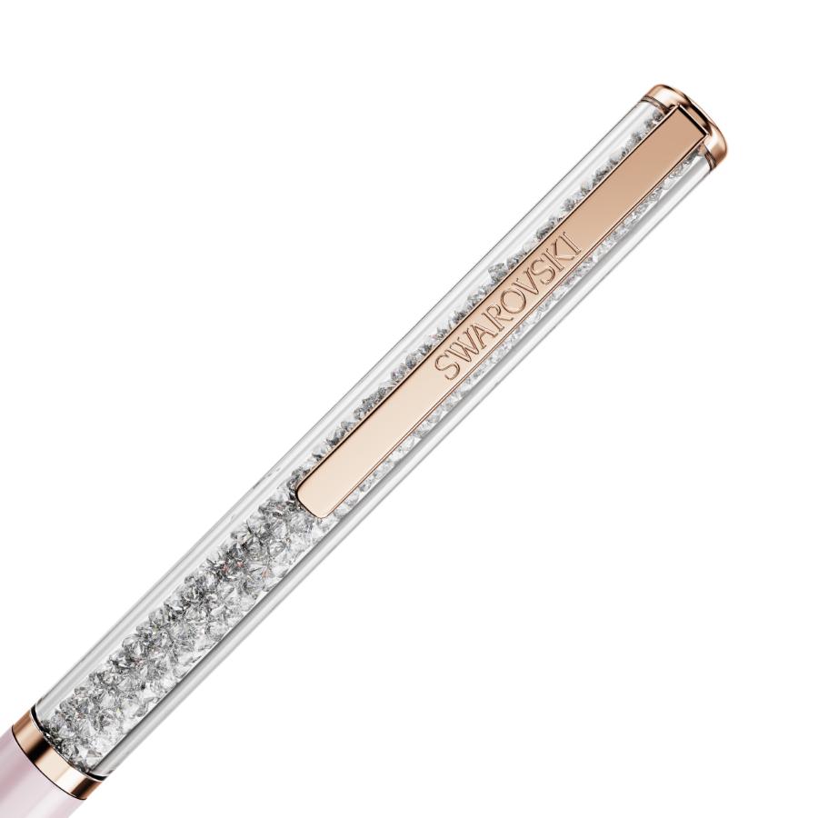 Swarovski Crystalline Silk pink lacquered ballpoint pen with rose gold-tone plated accents and sparkling crystal details.
