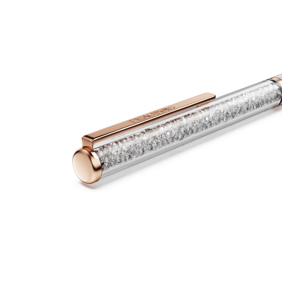 Swarovski Crystalline Silk pink ballpoint pen with pink lacquer finish and rose gold-tone plating, elegant writing instrument.