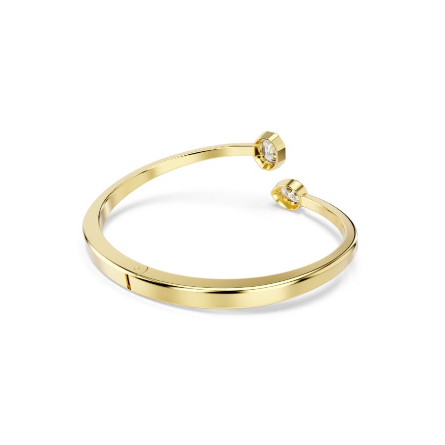Swarovski Imber Bangle featuring sparkling crystal accents and a sleek silver-tone design on a white background.