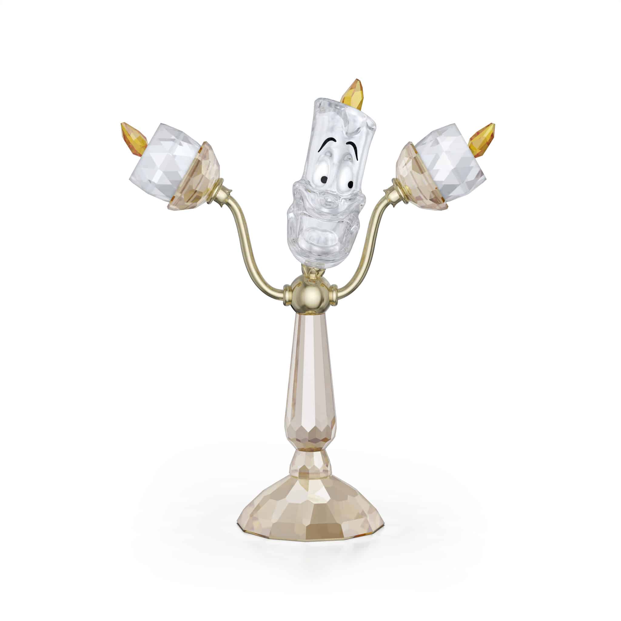 Swarovski Beauty and the Beast Lumière figurine with detailed crystal design and intricate craftsmanship.