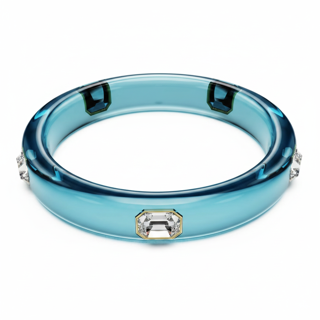 Swarovski Dulcis bangle bracelet featuring sparkling crystal accents and a sleek silver-tone design.